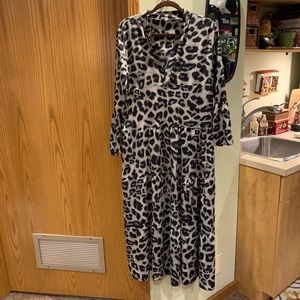 Leopard print maxi dress.